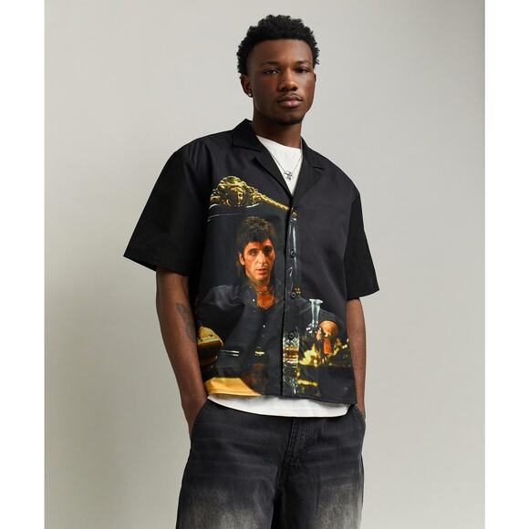 Scarface Reason Men’s 3XL All Over Graphic Print Retro Movie Short Sleeve NWT - Picture 1 of 10